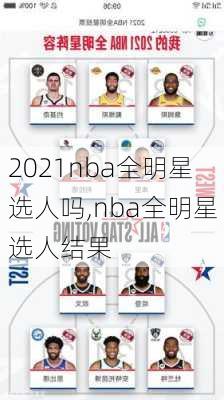 2021nba全明星选人吗,nba全明星选人结果