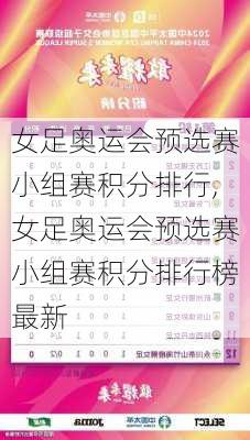 女足奥运会预选赛小组赛积分排行,女足奥运会预选赛小组赛积分排行榜最新