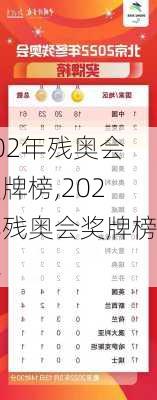 202年残奥会奖牌榜,202年残奥会奖牌榜单