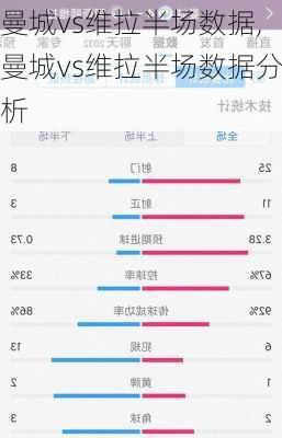 曼城vs维拉半场数据,曼城vs维拉半场数据分析