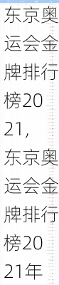 东京奥运会金牌排行榜2021,东京奥运会金牌排行榜2021年