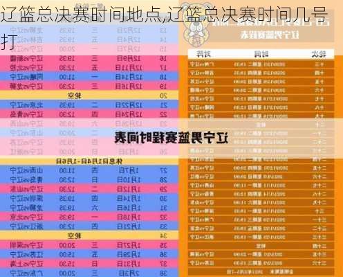 辽篮总决赛时间地点,辽篮总决赛时间几号打