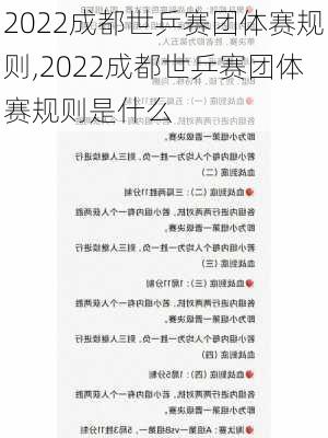 2022成都世乒赛团体赛规则,2022成都世乒赛团体赛规则是什么