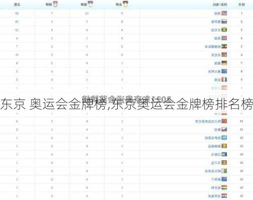 东京 奥运会金牌榜,东京奥运会金牌榜排名榜