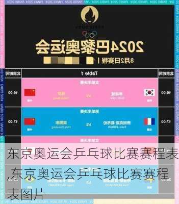 东京奥运会乒乓球比赛赛程表,东京奥运会乒乓球比赛赛程表图片