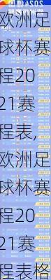 欧洲足球杯赛程2021赛程表,欧洲足球杯赛程2021赛程表格
