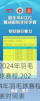 2024年羽毛球赛程,2024年羽毛球赛程表时间表