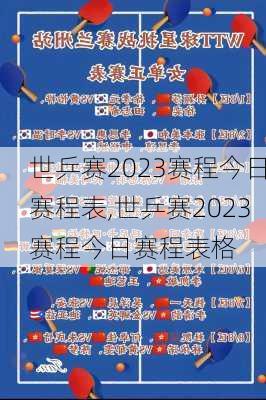 世乒赛2023赛程今日赛程表,世乒赛2023赛程今日赛程表格