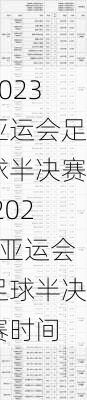 2023亚运会足球半决赛,2023亚运会足球半决赛时间