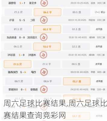 周六足球比赛结果,周六足球比赛结果查询竞彩网