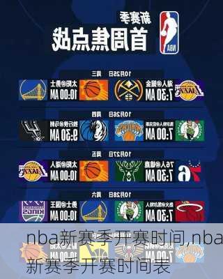 nba新赛季开赛时间,nba新赛季开赛时间表