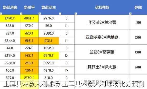 土耳其vs意大利球场,土耳其vs意大利球场比分预测