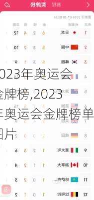 2023年奥运会金牌榜,2023年奥运会金牌榜单图片