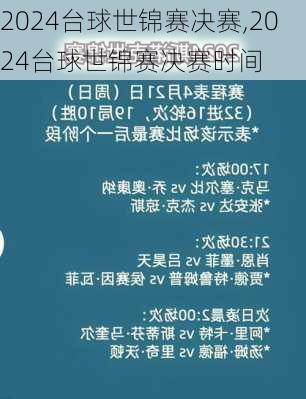 2024台球世锦赛决赛,2024台球世锦赛决赛时间