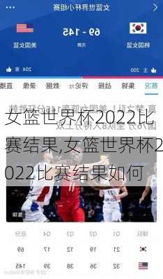 女篮世界杯2022比赛结果,女篮世界杯2022比赛结果如何