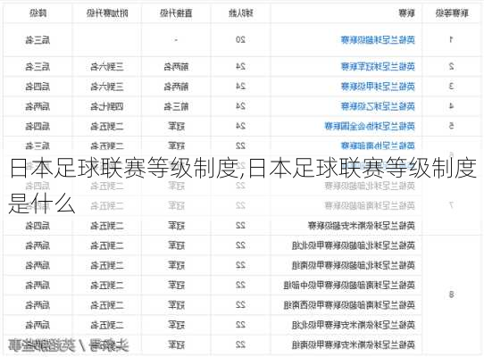 日本足球联赛等级制度,日本足球联赛等级制度是什么