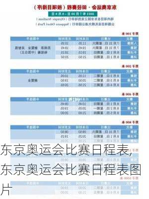 东京奥运会比赛日程表,东京奥运会比赛日程表图片