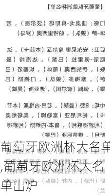 葡萄牙欧洲杯大名单,葡萄牙欧洲杯大名单出炉