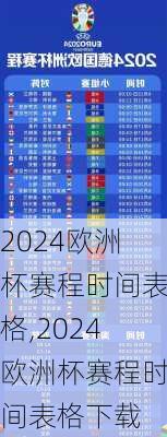 2024欧洲杯赛程时间表格,2024欧洲杯赛程时间表格下载