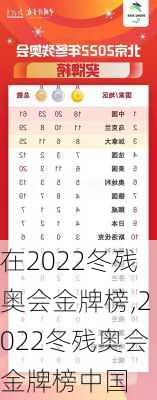 在2022冬残奥会金牌榜,2022冬残奥会金牌榜中国