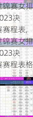 世锦赛女排2023决赛赛程表,世锦赛女排2023决赛赛程表格