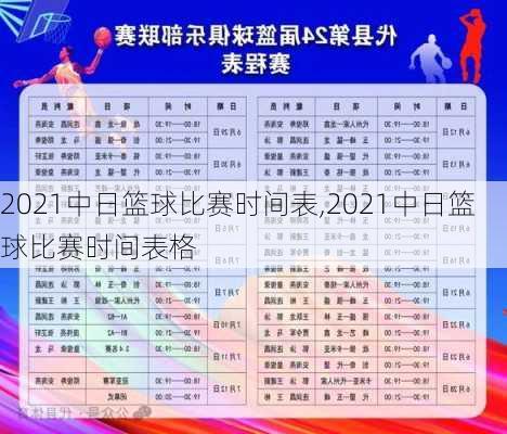 2021中日篮球比赛时间表,2021中日篮球比赛时间表格