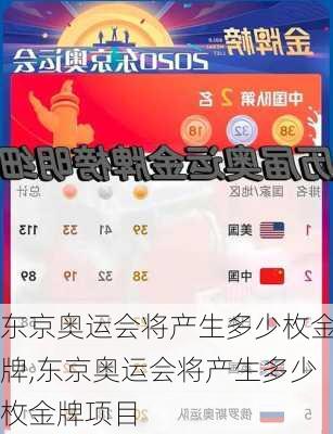 东京奥运会将产生多少枚金牌,东京奥运会将产生多少枚金牌项目