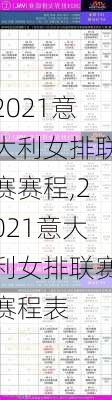 2021意大利女排联赛赛程,2021意大利女排联赛赛程表