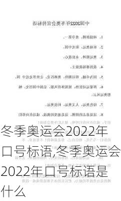 冬季奥运会2022年口号标语,冬季奥运会2022年口号标语是什么