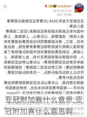 亚冠附加赛什么意思,亚冠附加赛什么意思啊