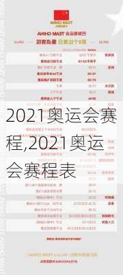 2021奥运会赛程,2021奥运会赛程表