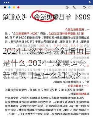 2024巴黎奥运会新增项目是什么,2024巴黎奥运会新增项目是什么和减少