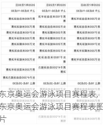 东京奥运会游泳项目赛程表,东京奥运会游泳项目赛程表图片