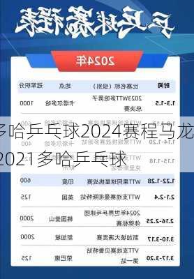 多哈乒乓球2024赛程马龙,2021多哈乒乓球