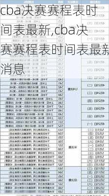 cba决赛赛程表时间表最新,cba决赛赛程表时间表最新消息